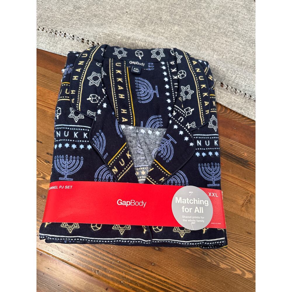 NWT Gap Hanukkah Flannel Pajamas Mens Size XXL